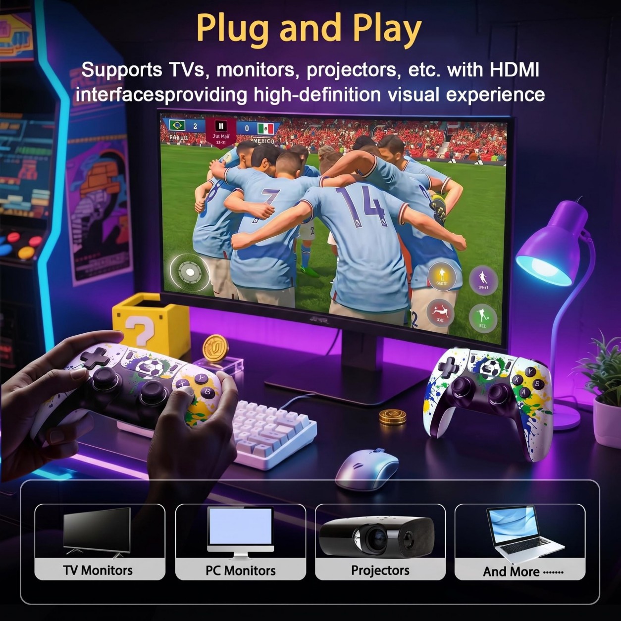 Football Pattern Wireless Game - огляд і ціна Gaming Console For Kids